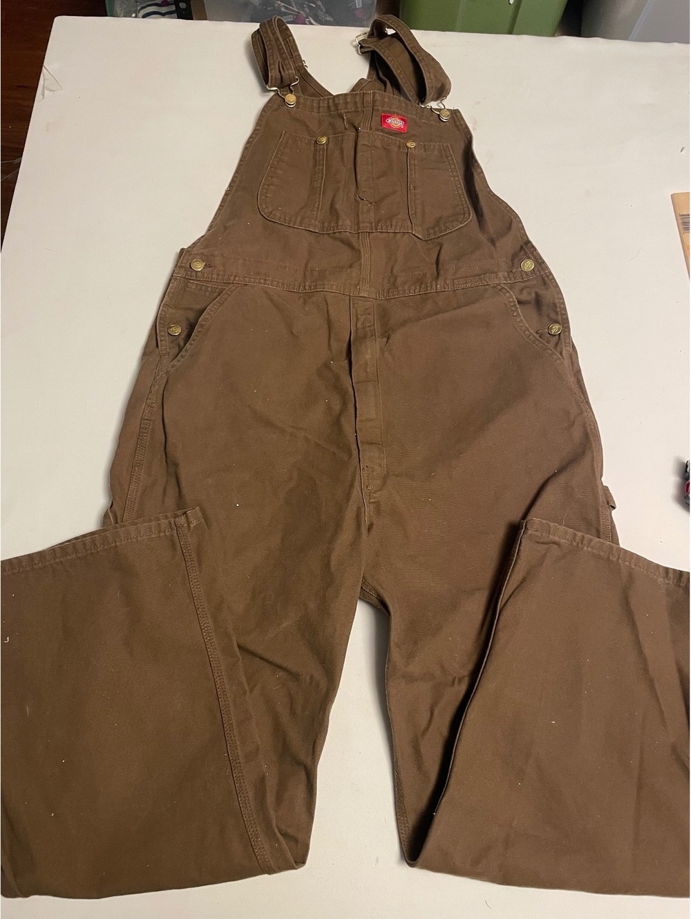 Dickies Brown Workwear Overalls Size W36/L30